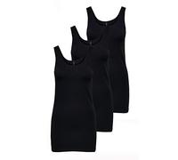 ONLY Damen Onllive Love Long Tank TOP JRS 3-PA, Black/+ 2 Black, XL