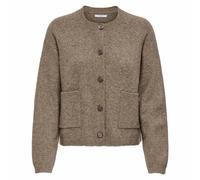ONLY Damen Strickjacke ONLPIEMONTE Cardigan Einfarbig Hellgrau Hellbraun