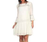 ONLY Damen Viskose Kleid ONLTyra Knielang 15142157 Cloud Dancer, Weiss, 38
