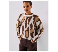 Only Edelie Life Knitted Pullover Jumper, Multi, Size L, Women Print