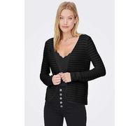 Only Edge to Edge Stripe Cardigan Black
