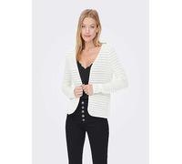 Only Edge to Edge Stripe Cardigan Cloud Dancer