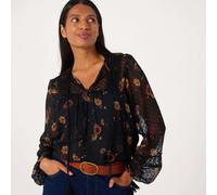 Only Eliza Printed Tie Neck Blouse BLACK FLORAL 2XL