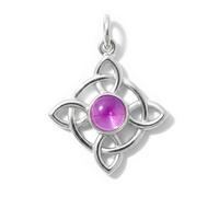 Only faith 925 Sterling Silver Witch Knot Pendant with Natural Stone, Celtic Protective Amulet, Customizable, 2.5 cm, Celtic Design, S, Stainless Steel, no gem