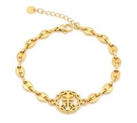 Only faith Caravaca Cross Bracelet 316L Stainless Steel Adjustable Ship Chain Esoteric Protection Amulet Gold and Silver, 19.0 Centimeters, Tiger's Eye, Tiger's Eye