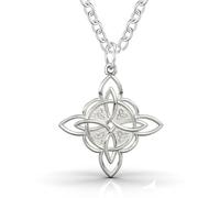 Only faith Celtic Witch Knot Necklace 316L Stainless Steel Long Chain 70cm Amulet Pendant 32mm Hypoallergenic Unisex for Men and Women, Pequeño, Stainless Steel, No Gemstone