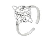 Only faith Witch Knot Ring for Women Pentagram Egyptian Cross Adjustable Stainless Steel Triskel Talisman Celtic Magic Protector, Ajustable, Stainless Steel, Not applicable
