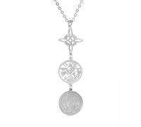 Only faith Women's Necklace Pendant Witch's Knot and Tetragrammaton for Women The 7 Chakras, Long Spiritual Symbols Pendant, Yoga Reiki Meditation Amulet