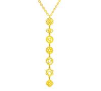 Only faith Women's Necklace Pendant Witch's Knot and Tetragrammaton for Women The 7 Chakras, Long Spiritual Symbols Pendant, Yoga Reiki Meditation Amulet