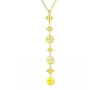 Only faith Women's Necklace Pendant Witch's Knot and Tetragrammaton for Women The 7 Chakras, Long Spiritual Symbols Pendant, Yoga Reiki Meditation Amulet, Pequeño, Stainless Steel, No Gemstone