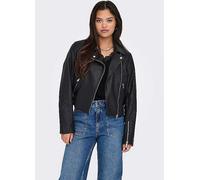 Only Faux Leather Biker Jacket Black