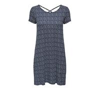 ONLY Women's Loose Shirt Dress Mini Basic Short Sleeve Summer Dress Back Cutout Lace-up ONLBERA, Colours:Dark-Blue, Size:M