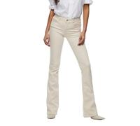 ONLY Women's Onlblush Life Mid Flared Bb Dot019 Noos Jeans, Ecru, 8L UK/XL