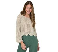 ONLY Women's Onlnola Life KNT Noos 3/4 Pullover Sweater, Feather Gray, S