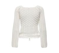 ONLY Women's Onlnola L/S Ruching Pullover Ex KNT Knitted Jumper, White, XL
