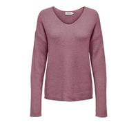 ONLY Female Knitted V-Neck Jumper, Crushed Berry, Detail: Melange, S