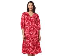 ONLY Women's Onlolivia 3/4 Wrap Midi Dress WVN Noos, Mars Red/AOP:Fiona Ditsy, M