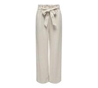 ONLY Women's Onlsiesta Hw Pb Belt Linen Bl Pant PNT Fabric Trousers, Moonbeam, L / 32L