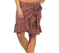 ONLY Women's Onlolivia Wrap Skirt WVN Noos, Henna AOP: Two Tone Flower, S