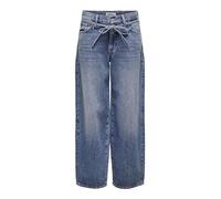 ONLY Female Straight-Fit Jeans Onlgianna Medium Waist Balloon Cut Jeans, Medium Blue (Medium Blue Denim), 25W x 30L