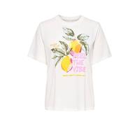 ONLY Women's Onlblinis Life S/S Fruit Top Box JRS, Cloud Dancer, M