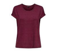 ONLY Women's Onlmoster S/S Noos JRS Top with Normal O-Neck and Short Sleeves, Burgundy, L