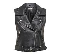 ONLY Women's Onlvera OTW Noos Faux Leather Waistcoat Jacket, Black, L