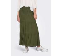 Only Flounced Maxi Skirt Olive