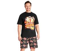 Only Fools and Horses Mens Pyjamas Set Short PJs Funny Lounge Set Comfy Sleepwear Breathable Nightwear Gifts for Men (Black, 3XL)