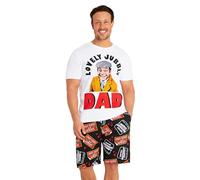 Only Fools and Horses Mens Pyjamas Set Short PJs Lounge Set Comfy Sleepwear Breathable Soft Nightwear Funny Dad Gifts (White/Black, XL)