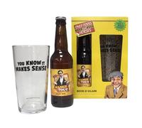 Only Fools and Horses Official Mange Tout Beer & Glass Gift Set - 1x 330ml Pale Ale 3.8% & Pint Glass, Gifts for Men, Fathers Day - Novelty Gifts and Unusual Xmas Presents, Birthday