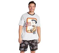 Only Fools and Horses Pyjamas for Men Summer Nightwear Mens Short Pyjamas Set Funny Lounge Wear Soft Breathable PJs Size S-3XL Sleepwear (Grey/Black, S)