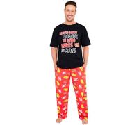 Only Fools and Horses Pyjamas for Men Teens PJs Set Soft Breathable Nightwear Loungewear Comfy Jammies with Long Bottoms Sleepwear Funny Gifts for Men (2XL, Red/Black)