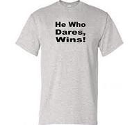 ONLY Fools and Horses T Shirt HE WHO Dares WINS (L, Grey)