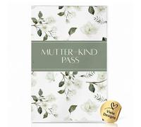 Only for Austria - Mother-Child Passport Cover for the Austrian Maternity Log | Made in Germany | High-Quality Cover on Request (White Flowers, Mother-Child Passport Austria)