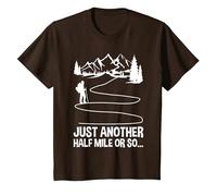 Only Half a Mile or So Hiking, Climbing, Funny Hiker T-Shirt, Youth, Brown, Small