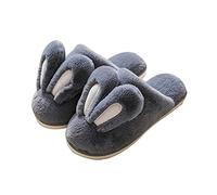ONLY-HOT Bunny House Slippers Thermal Soft Plush Slippers Winter Warm Slip-on Shoes Novelty Cute Animal Slippers Memory Foam Non-Slip Fuzzy Fluffy Slippers Home Indoor Bedroom Slippers