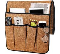 ONLY-HOT Double Layers Sofa Armrest Organizer Couch Remote Holder Armchair Recliner Bedside Caddy with 6 Pockets for Magazines, Books, TV Remote Control, Phone, Glasses