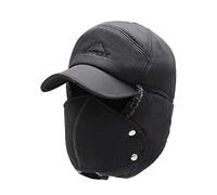 ONLY-HOT Winter Warm Trapper Hat Cozy Faux Fur Bomber Pilot Hat with Removable Mask, Earflap & Wide Brim Baseball Cap Trooper Hat Grey