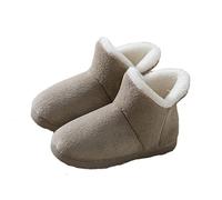 ONLY-HOT Women's Men's Warm Winter Bootie Slipper Plush Furry Cozy Lined House Shoes Knit Memory Foam Slippers Indoor Outdoor Thickness Cold Weather Foot Warmer with Anti-Skid Rubber Sole
