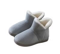 ONLY-HOT Women's Men's Warm Winter Bootie Slipper Plush Furry Cozy Lined House Shoes Knit Memory Foam Slippers Indoor Outdoor Thickness Cold Weather Foot Warmer with Anti-Skid Rubber Sole