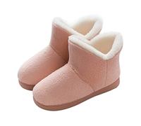 ONLY-HOT Women's Men's Warm Winter Bootie Slipper Plush Furry Cozy Lined House Shoes Knit Memory Foam Slippers Indoor Outdoor Thickness Cold Weather Foot Warmer with Anti-Skid Rubber Sole