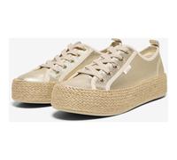 Low-Top Trainers in Canvas with Espadrille Sole Lida Gold-Coloured