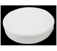 (Only includes the seat cushion no other items) Breathable Leather Cushion - Round Dining Chair Cushion for Kitchen & Bar Stools - High Stool Seat Pad (Color: White Size: 45x45x5cm)