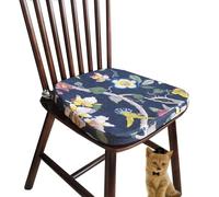 (Only includes the seat cushion no other items) Comfortable Kitchen Chair Cushions with Straps Non-Slip & Washable Trapezoid Design 43x40x3cm Ideal for Dining Room & Garden Chairs (#24)