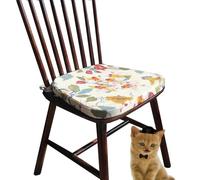 (Only includes the seat cushion no other items) Comfortable Kitchen Chair Cushions with Straps - Washable Non-Slip Trapezoid Seat Pads for Garden Indoor/Outdoor Use (#27 40X38X3cm)