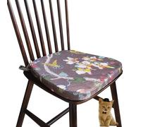 (Only includes the seat cushion no other items) Comfortable Kitchen Chair Cushions with Straps Washable Non-Slip Seat Pads for Dining Chairs Trapezoidal Design 43x42x5cm Ideal for Home & Garden (#28)