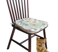 (Only includes the seat cushion no other items) Comfortable Kitchen Chair Cushions with Straps Washable Non-Slip Seating Cushions Trapezoidal Design for Garden & Kitchen Chairs (#30 43x42x3cm)