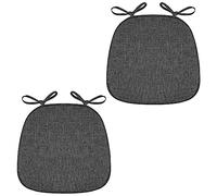 (Only includes the seat cushion no other items) Dining Chair Cushions Set of 1/2/4/6 Removable & Washable Horseshoe Shape Ties Included 41x43cm Black & Grey - Perfect for Home or Restaurant Use