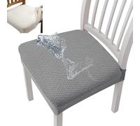 (Only includes the seat cushion no other items) Elegant Chair Covers Stretchable & Removable Highly Washable for Dining Room & Kitchen - Light Gray Emboadlie Protection